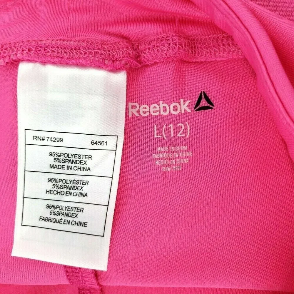 NEW Reebok Girls Pink Sweatpants Size 12 Large Work Out Black‎ Spell Out Gym